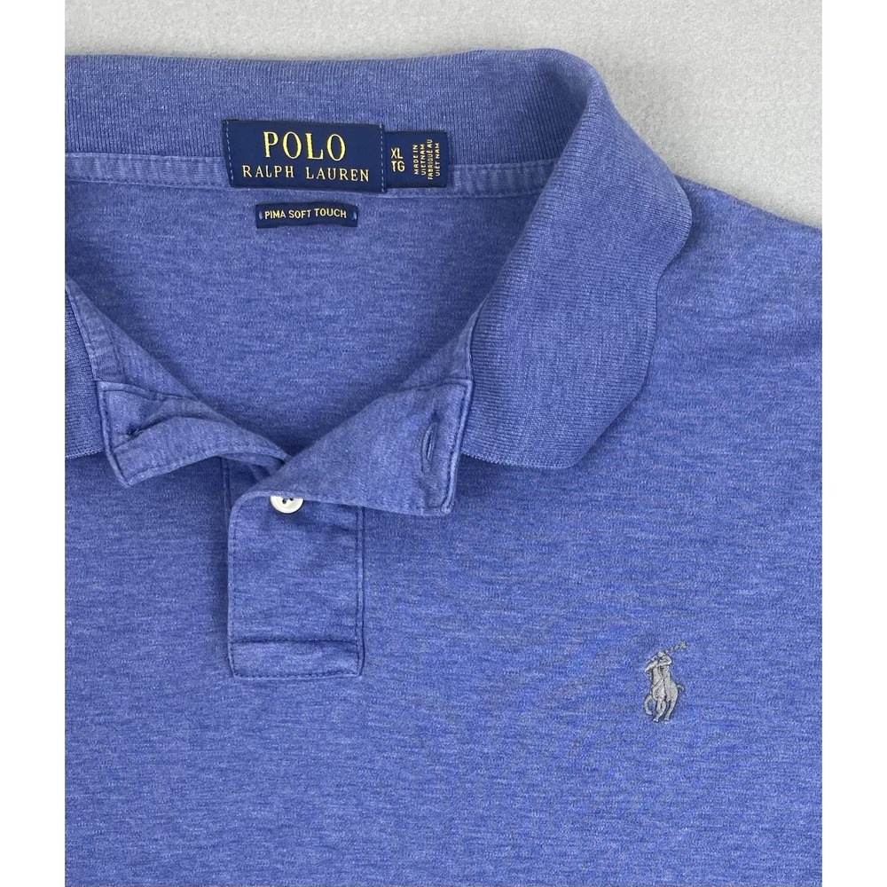 Ralph Lauren Polo Men's Pima Soft Touch‎ Blue XL Polo Shirt
